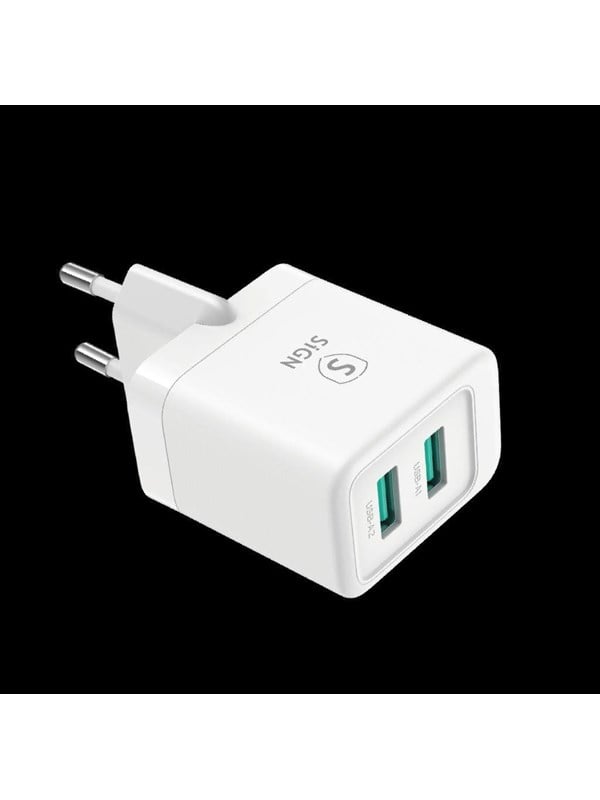 SiGN Mini Quick Charger Dual USB - 2.4A - White