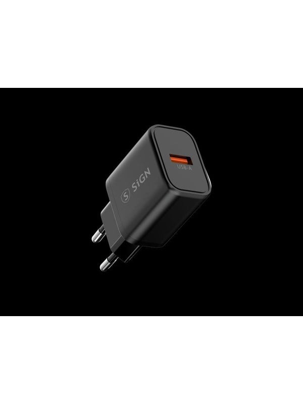 SiGN Fast Charger USB-A QC 3.0 - 18W - 3A - Black