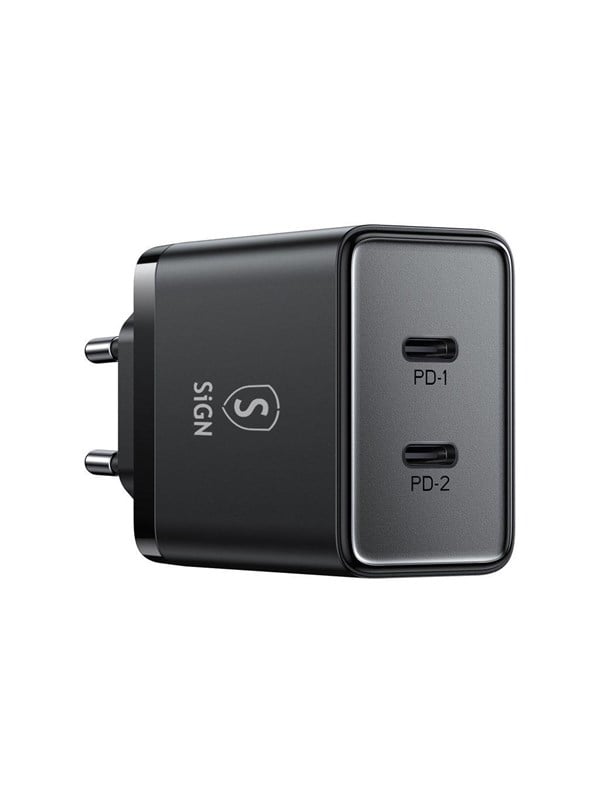 SiGN Dual USB-C PD Charger 40W - Black