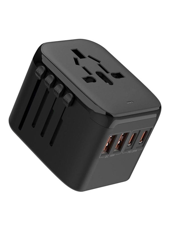 SiGN Universal Travel Adapter with USB ports - 20W - Black
