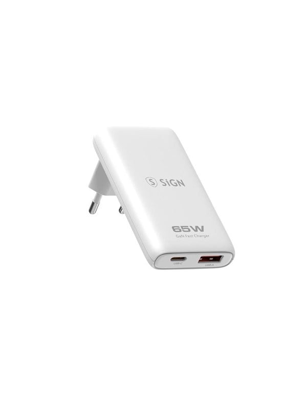 SiGN GaN Ultra Slim Charger Foldable 65W - White
