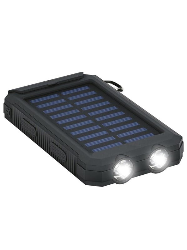 SiGN Powerbank with Solar cells - Black - 8000 mAh