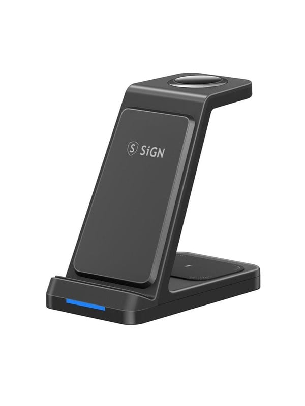 SiGN 3-in-1 Qi Wireless Charging Stand 15W - Black