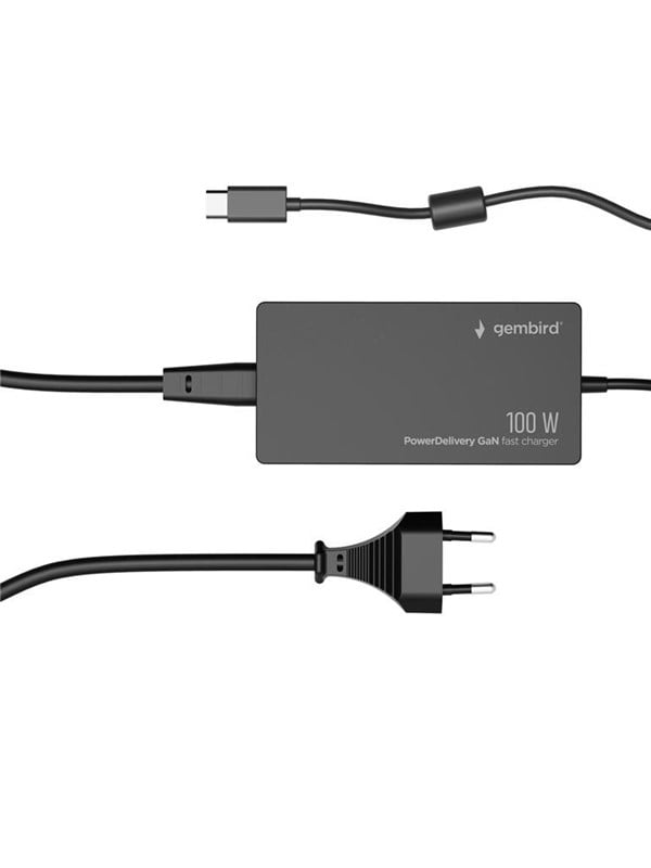 Gembird 100W PowerDelivery GaN USB Type-C fast charger - Black