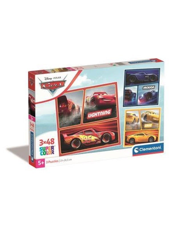 Clementoni Puslespil Cars, 3x48 brikker