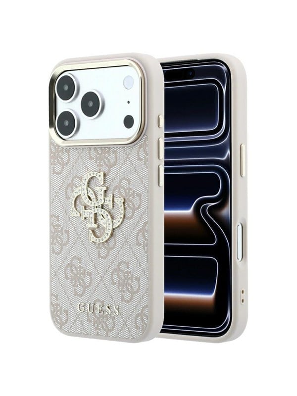 GUESS 4G & Big Strass Logo Case for iPhone 17 Pro / 18 Pro - Pink