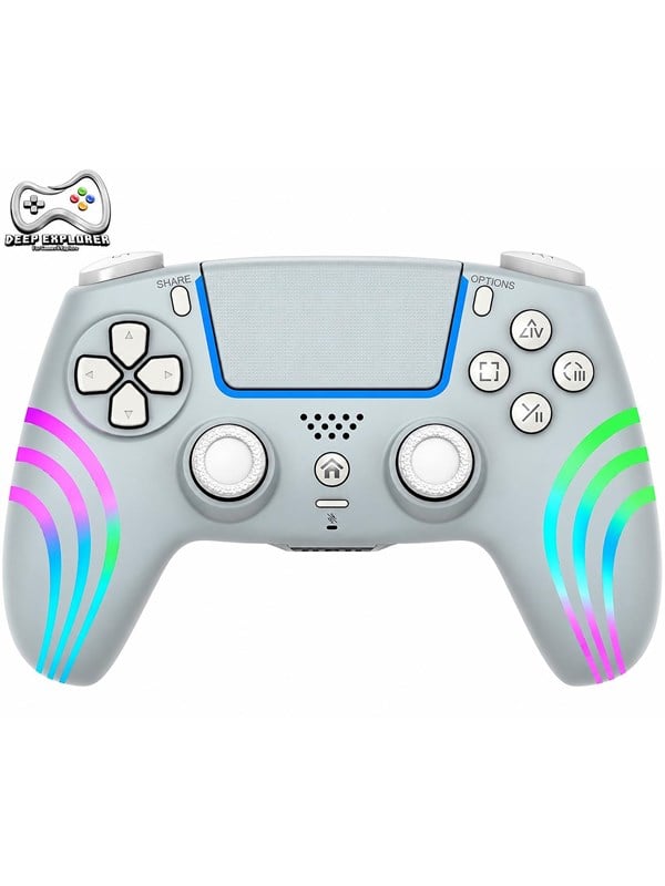 Deep Explorer Wireless RGB Pro controller - PS5 (Grey) - Wireless Controller - Sony PlayStation 5