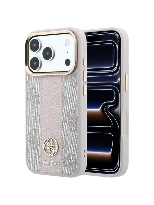 GUESS 4G with Stripe Round and Classic Logos MagSafe case for iPhone 17 Pro / 18 Pro - pink