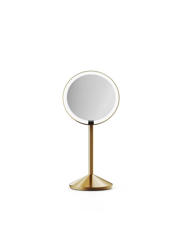 Simplehuman Sensor Mirror Fold sammenklappeligt kosmetikspejl - 10x - messingfinish