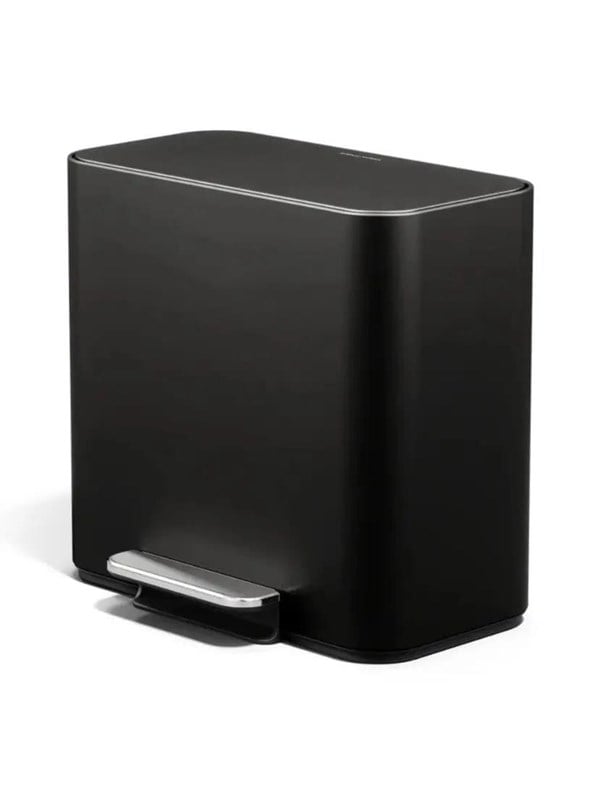 Simplehuman Mini recycler pedalspand 15L, mat sort stål