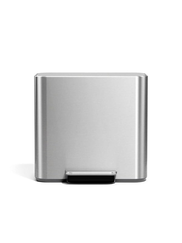 Simplehuman affaldsspand til sortering - 15 L (7,5 + 7,5 L) - børstet rustfrit stål
