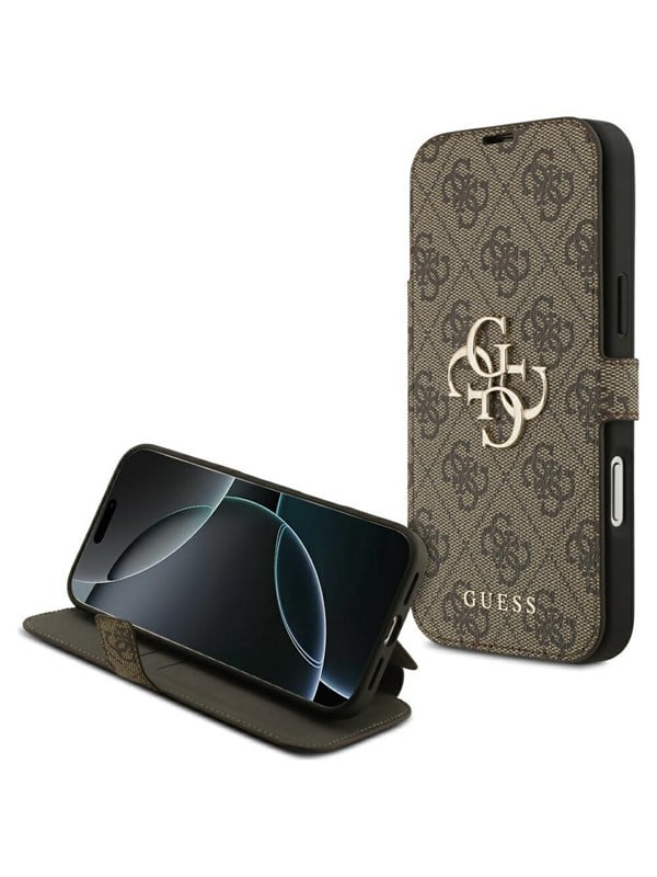 GUESS Book 4G Metal Logo Case for iPhone 18 Pro Max / 17 Pro Max - Brown