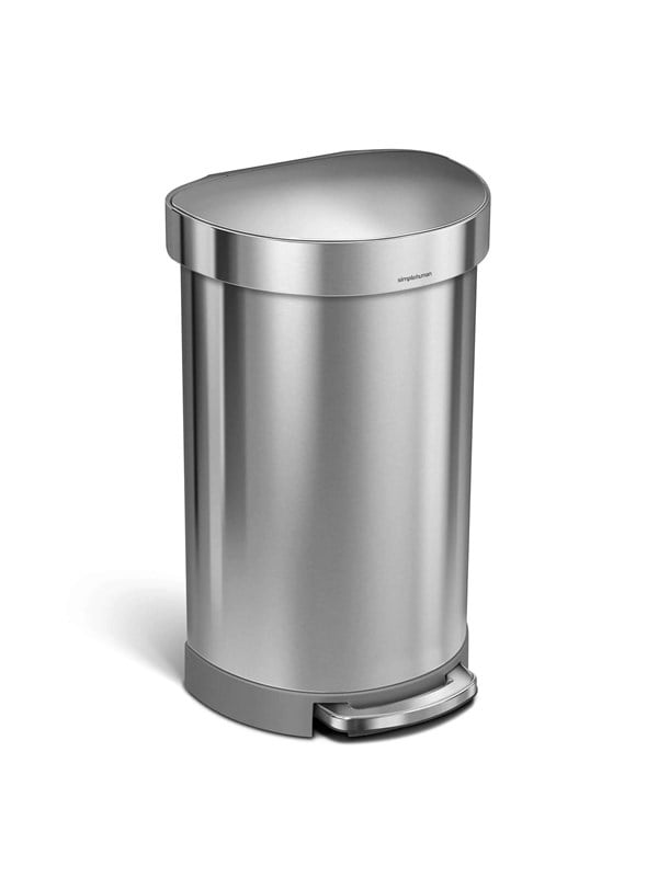Simplehuman Halvrund affaldsspand 45L, børstet