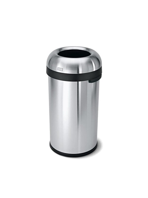 Simplehuman åben affaldsspand - Bullet - 60 L - børstet rustfrit stål
