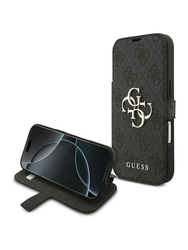GUESS Book 4G Metal Logo Case for iPhone 18 Pro / 17 Pro - Black