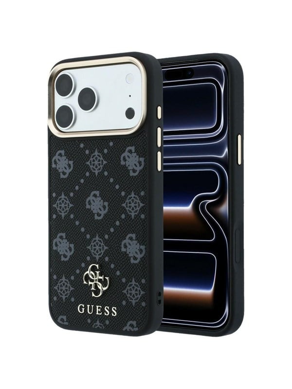 GUESS Peony 4G Small Logo MagSafe Case for iPhone 17 Pro Max / 18 Pro Max - Black