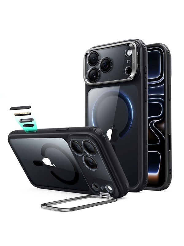 ESR Classic Hybrid Kickstand MagSafe Case for iPhone 18 Pro Max / 17 Pro Max - Clear Black