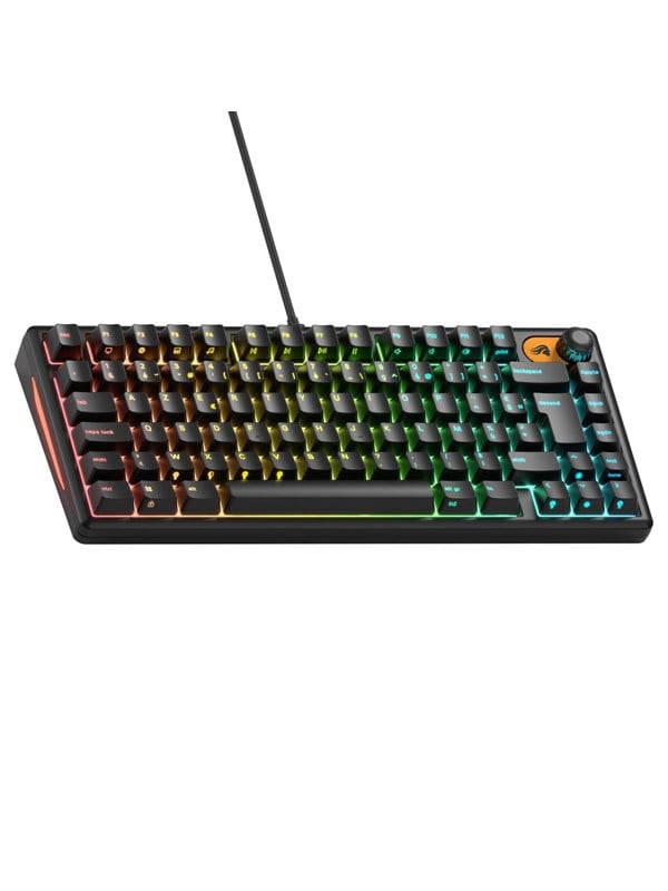 Glorious GMBK 75% - RGB gamingtastatur - AZERTY fransk - membran - USB-C - sort