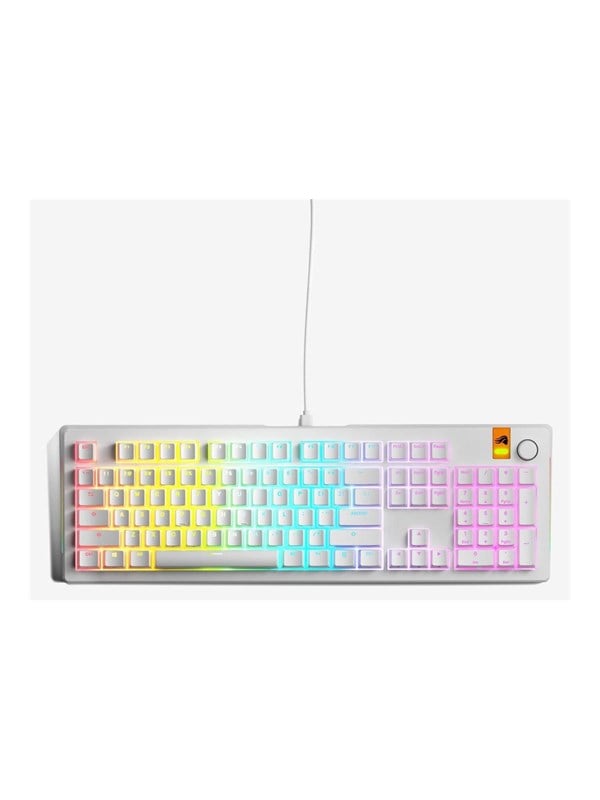 Glorious GMMK3 HE - kablet gamingtastatur i fuld størrelse - tysk QWERTZ - hvid - Gaming Tastatur - Tysk - Hvid