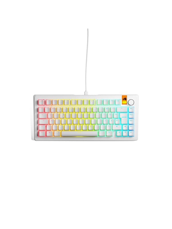 Glorious GMMK 3 HE - forbygget kablet gamingtastatur 75% - hvid - DE QWERTZ