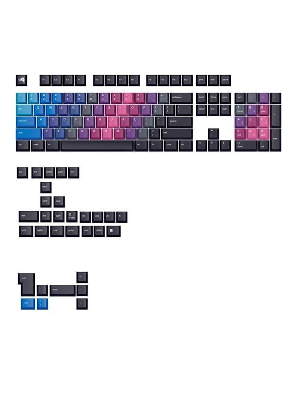 Glorious GPBT Gradient Keycaps Afterparty - US - 135-tasters PBT-sæt
