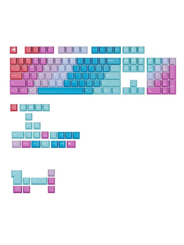 Glorious GPBT Gradient Keycaps Daydream - US - 135-tasters ANSI/ISO-sæt