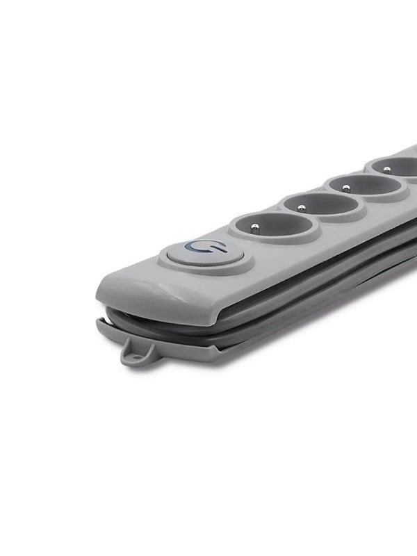 Qoltec Overspændingsbeskytter 50270 - 5 AC stikkontakter - 230 V - 10 A - 1.8 m kabel - Grå