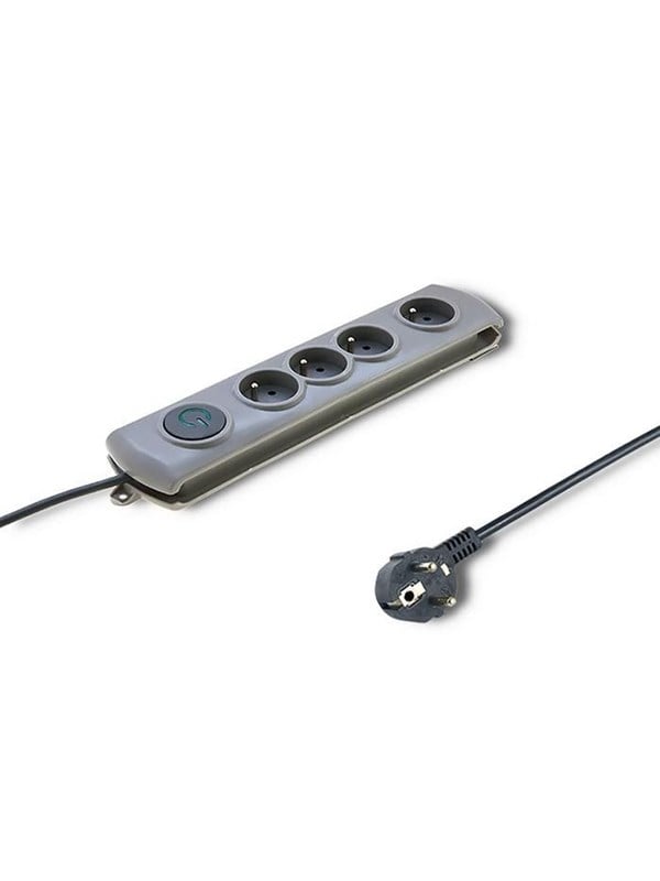 Qoltec 50164 overspændingsbeskytter - 4 AC stikkontakter - 230 V - 2.5 m - Grå