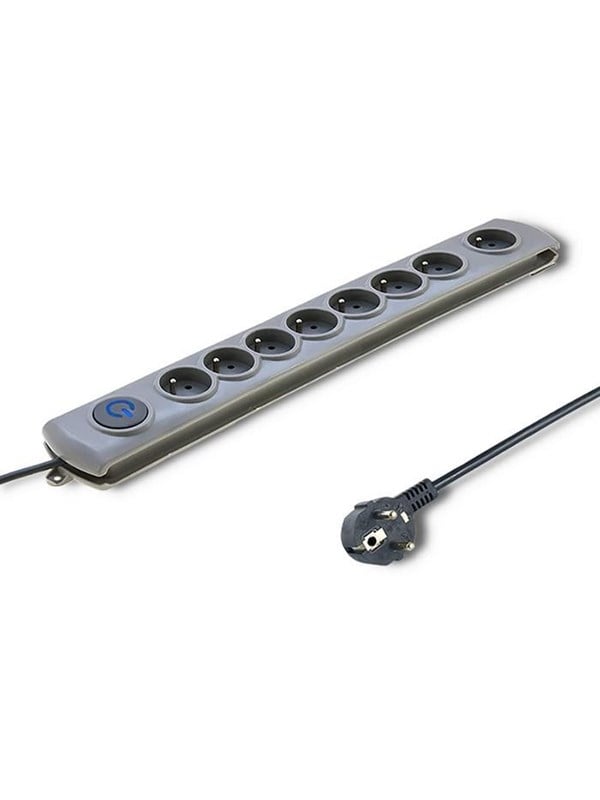 Qoltec Quick switch 50167 Overspændingsbeskytter - 8x Type F - 230 V - 1.8 m - Grå