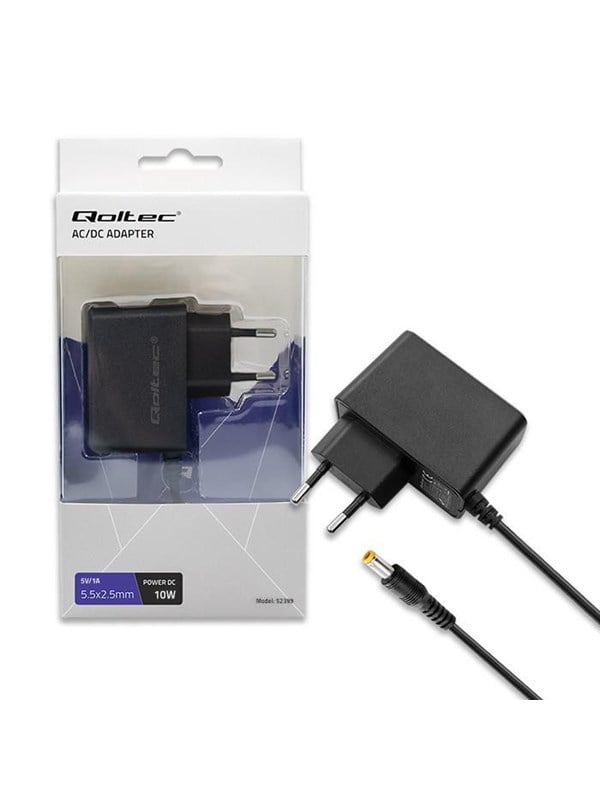 Qoltec Plug-in strømadapter 52399 - 5V 2A - 5.5x2.5 mm - 10W