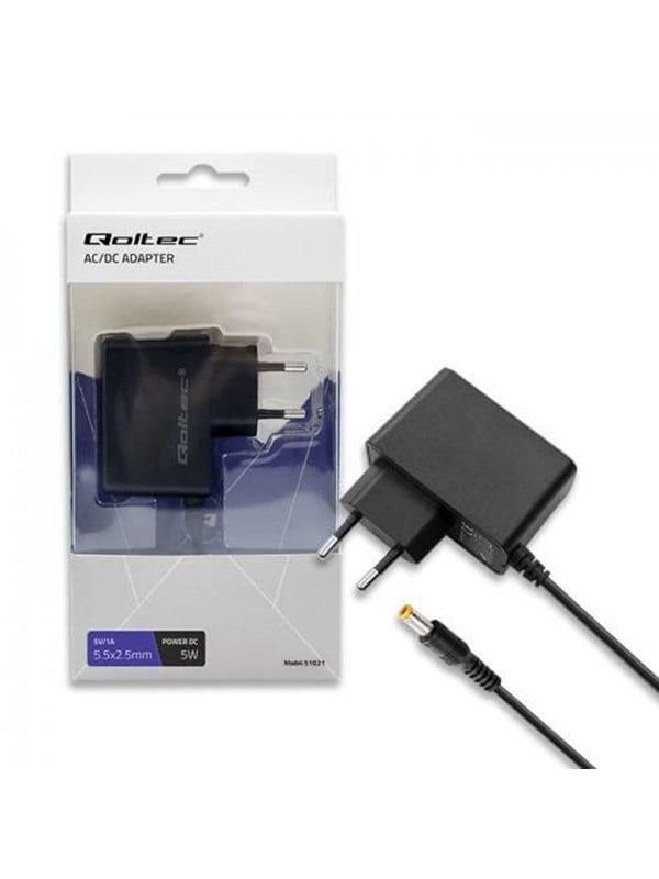 Qoltec Strømadapter 51021 - 5 V 1 A - 5.5 x 2.5 mm - 5 W
