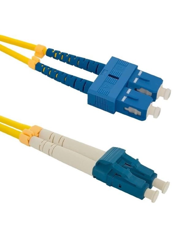Qoltec SC/UPC til LC/UPC single-mode duplex fiber patchkabel - 1 m - Gul