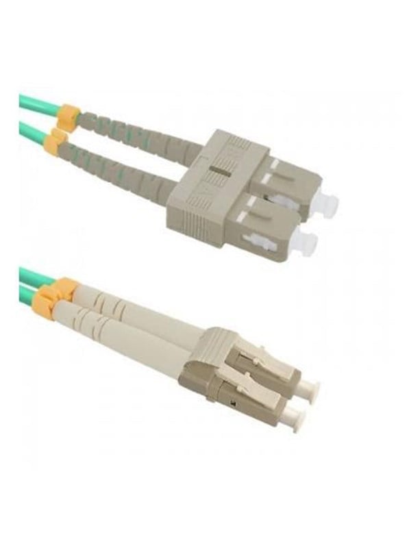 Qoltec Patchkabel 54348 - LC/UPC til SC/UPC - 1 m - OM4 50/125 µm duplex - LSZH Mint