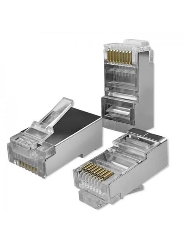 Qoltec RJ45 netværksstik - Cat6 FTP Han - Sølv - 100-pak
