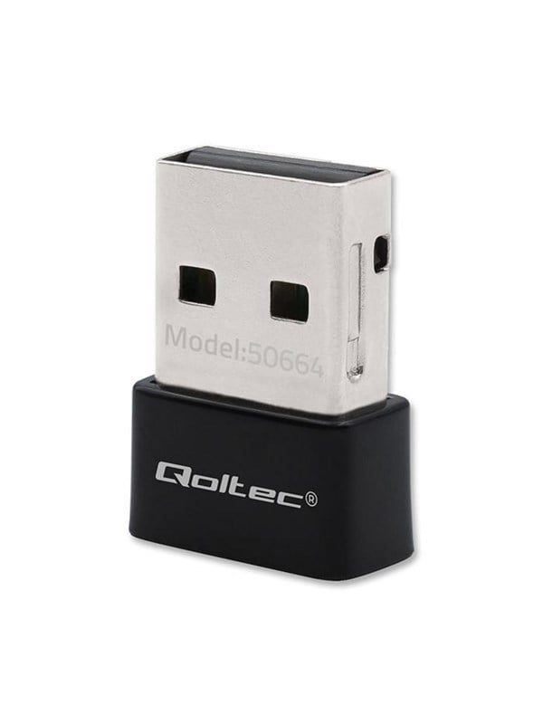 Qoltec 50664 USB 2.0 Wi-Fi 5 netværksadapter - 650 Mbps - Sort