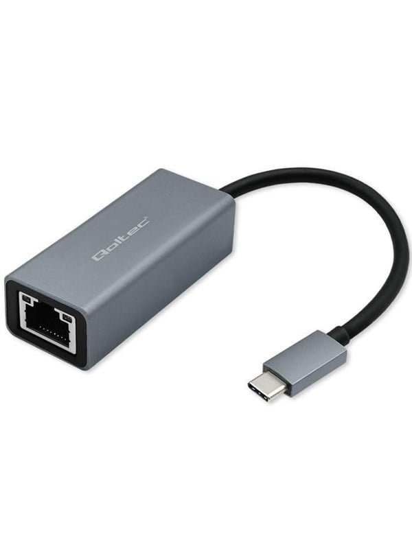 Qoltec USB-C 3.1 netværksadapter - Gigabit Ethernet - Grå