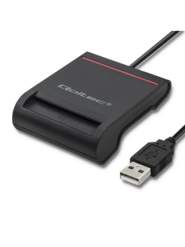 Qoltec 50642 Smart Card Reader - USB 2.0 - Sort