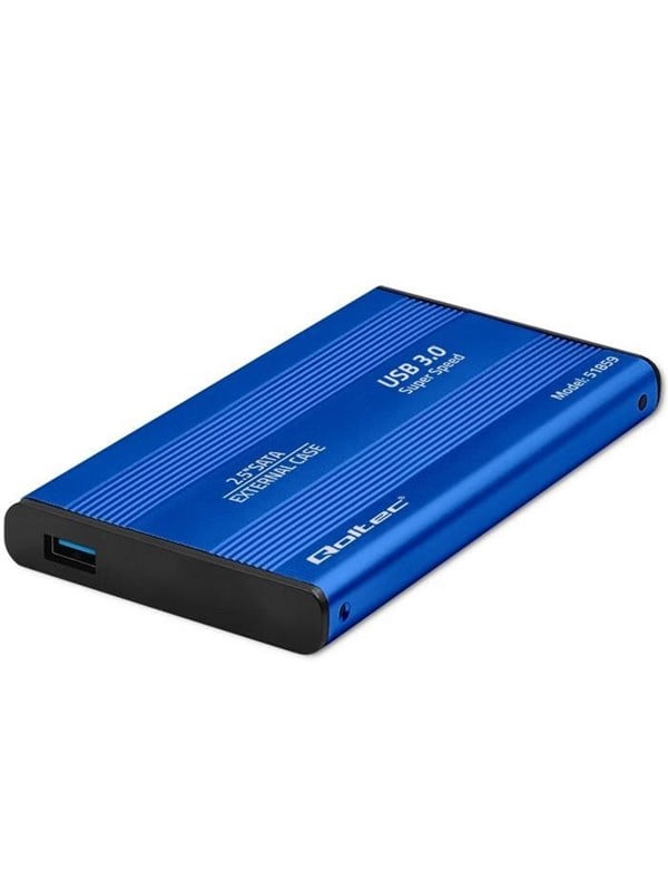 Qoltec 51859 HDD/SSD kabinet - 2.5" SATA III - USB 3.0 - Blå
