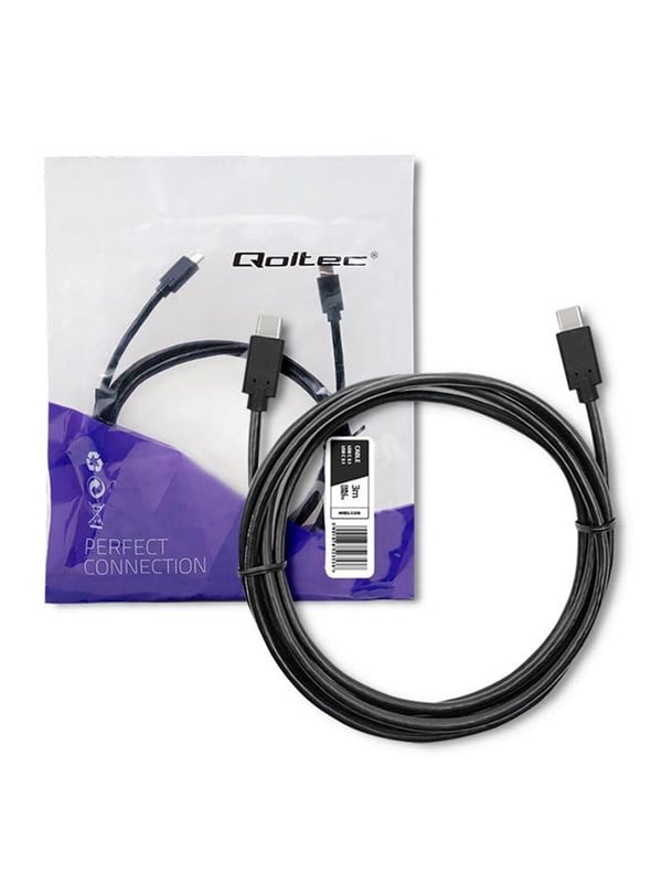 Qoltec USB-C til USB-C-kabel 52353 - USB 3.2 Gen 1 - 3 m - Sort