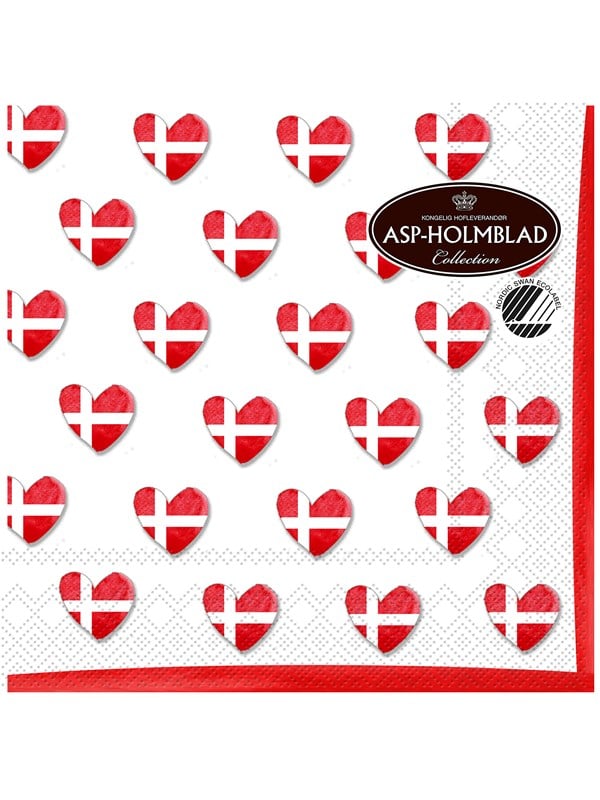 Asp-Holmblad Servietter "HEARTS OF DANNEBROG"