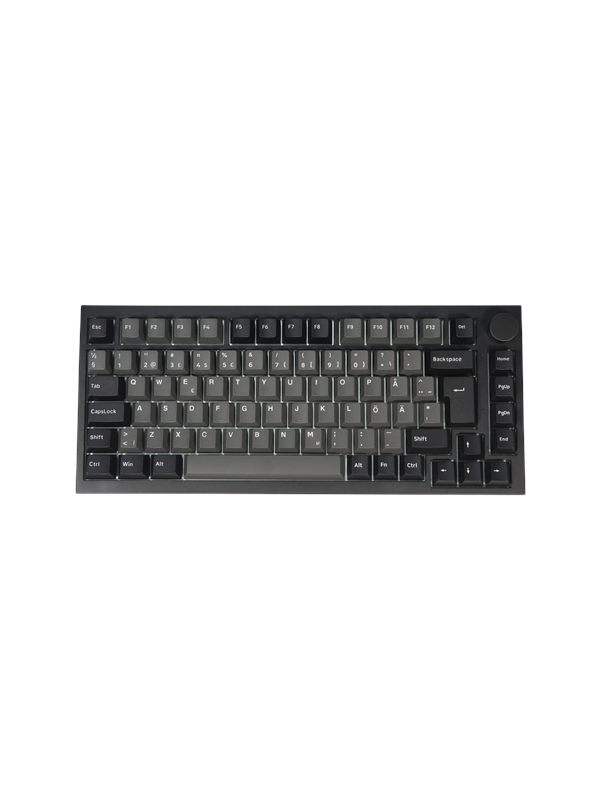 Akkogear Akko 5075 V5 Black & Silver Akko Penguin (Silent) - Gaming Tastatur - Uden Numpad - Nordisk - Sort
