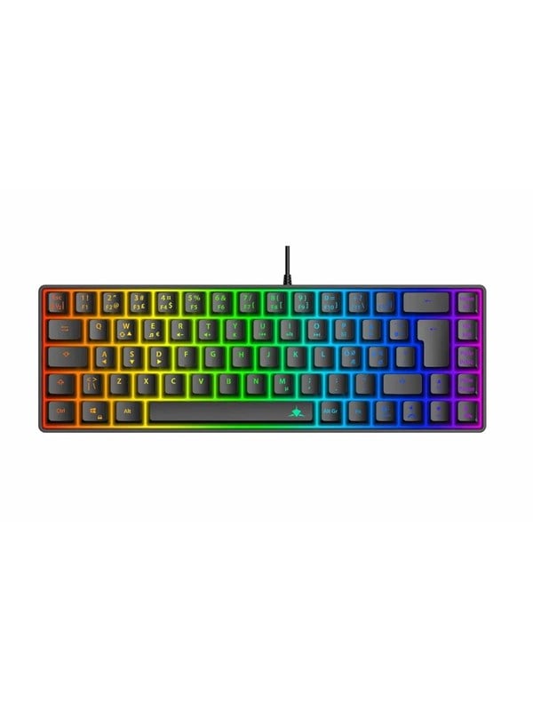 White Shark RONIN Wired Membrane - Gaming Tastatur - Uden Numpad - Nordisk - Sort