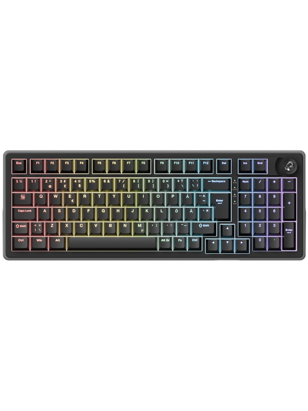 Ducky OK-HE 98% - Gaming Tastatur - Uden Numpad - Nordisk - Sort