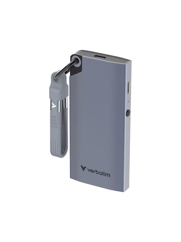 Verbatim Metal Pocket SSD - 256GB - Grå - Ekstern - USB 3.2 Gen 2