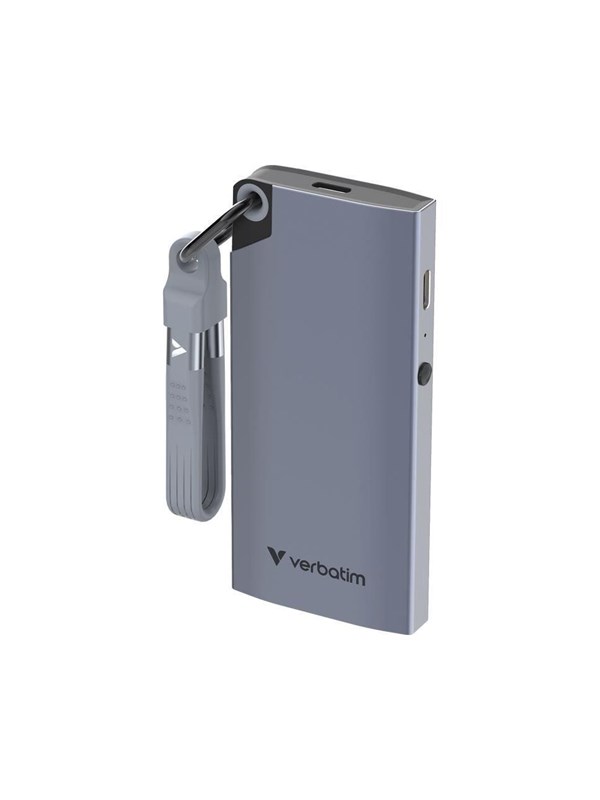 Verbatim Metal Pocket SSD - 512GB - Grå - Ekstern - USB 3.2 Gen 2