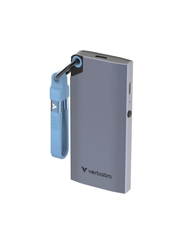Verbatim Metal Pocket SSD - 512GB - Blå - Ekstern - USB 3.2 Gen 2