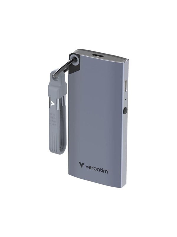 Verbatim Metal Pocket SSD - 2TB - Grå - Ekstern - USB 3.2 Gen 2