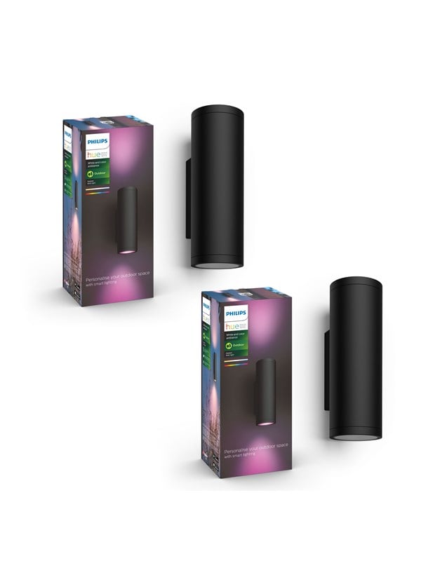 Philips Hue Appear Sort - Dobbelt væglampe-bundle