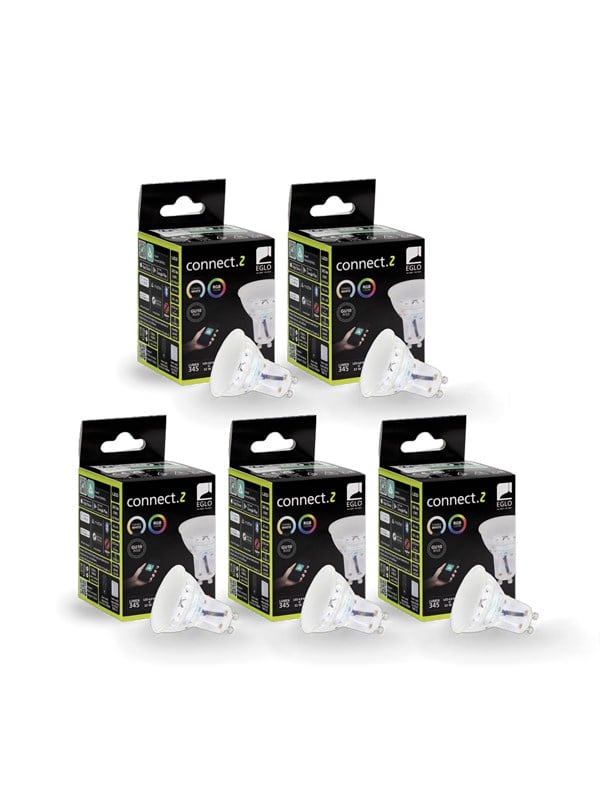 EGLO CONNECT.Z GU10 opal SMART pære M/FARVER(RGB) OG TUNABLE WHITE - 5 pak