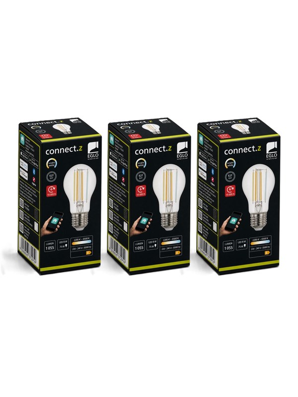EGLO CONNECT.Z E27 A60 klar SMART pære M/TUNABLE WHITE - 3 pak